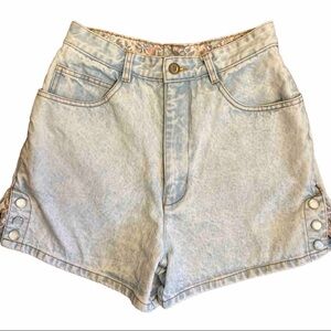 DOPE! Vintage light Blue Acid Wash High Waisted Mom Denim Shorts 26 Waist